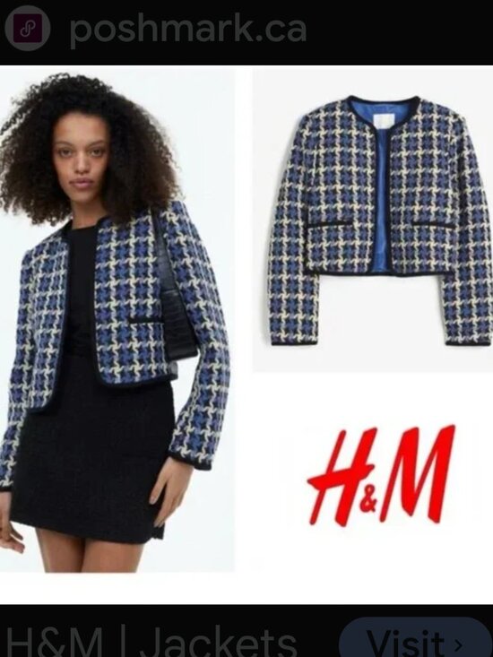 Sparkle Tweed Cropped Jacket Size M - Picture 2 of 10